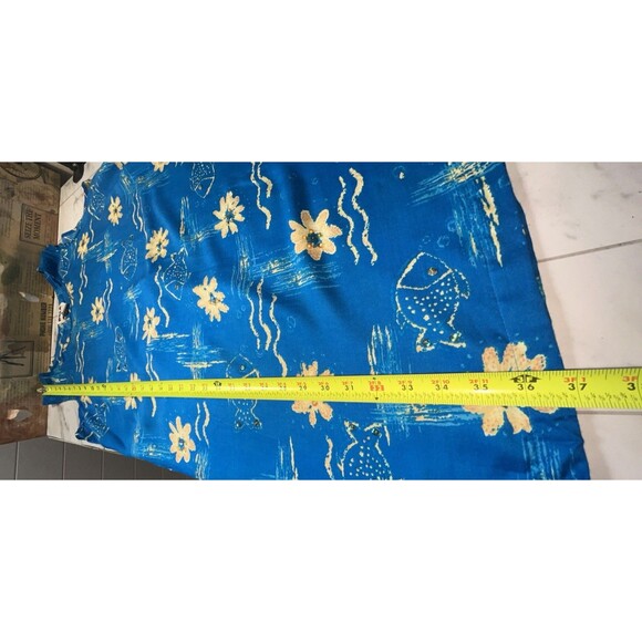 Hawaiian Mumu Dress Beach Y2K Large Womens Fish Sequin Tropical Coastal - Picture 11 of 14
